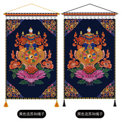 T9J5批發藏式八吉祥布藝掛畫客棧民宿牆壁吉祥八寶無框裝飾畫藏族