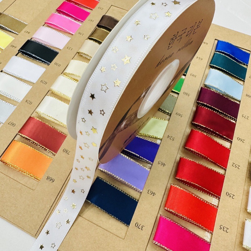 1.6cm transfronterizo estampado en caliente cinta caja de regalo DIY hecha a mano accesorios de decoración de vacaciones fábrica directa