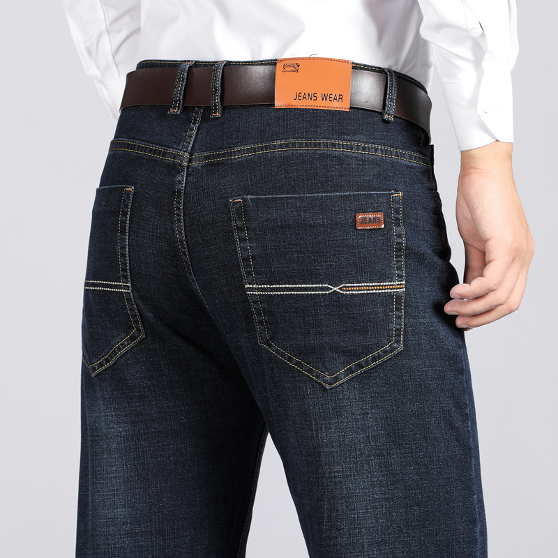 Slim-fit Straight-leg Jeans Men's 2024 Summer New Fashionable Brand Stretch All-match Casual Men's Autumn and Winter Long Pants