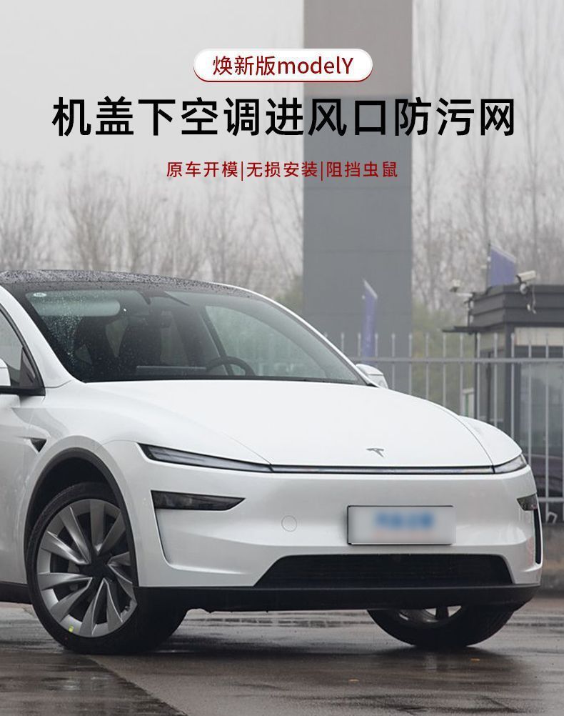 Suitable for the New Version of Model Y Hood Lower Air Inlet Protective Cover Insect-Proof Net Full Coverage Segmented Mesh Cover
