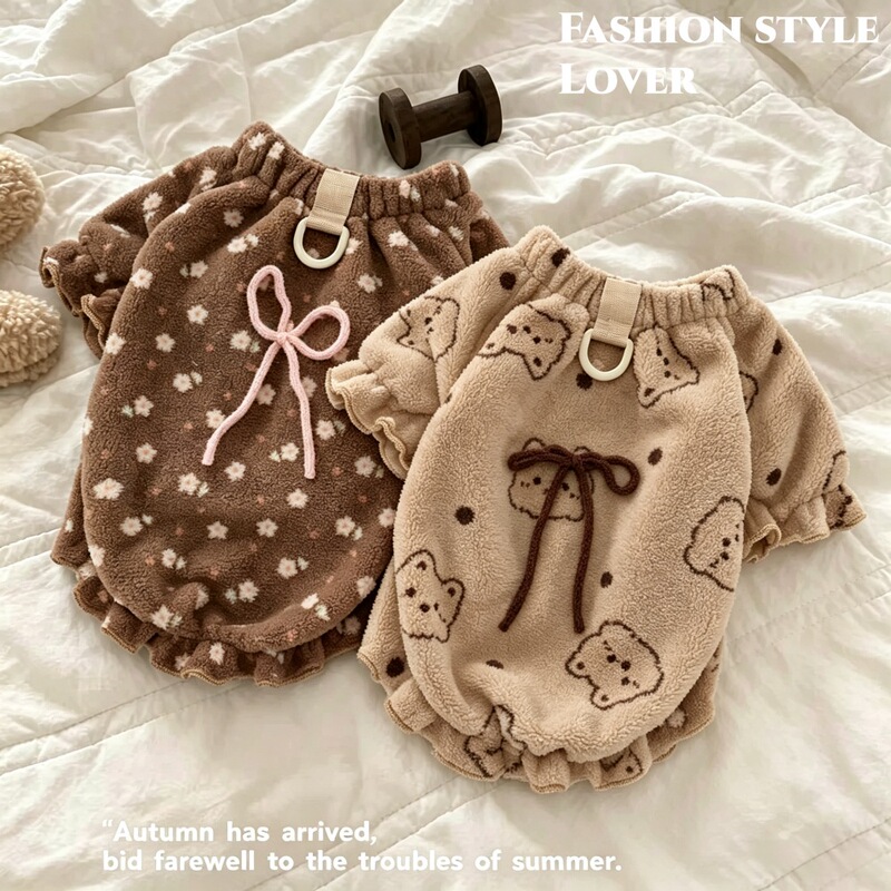 Pet Clothes for Dogs and Cats, New Autumn and Winter Double-Sided Fleece Warm Japanese and Korean Style Home Wear, Teddy and Bichon Dog Pajamas Pet Clothes for Dogs and Cats, New Autumn and Winter Double-Sided Fleece Warm Japanese and Korean Style Home Wear, Teddy and Bichon Dog Pajamas