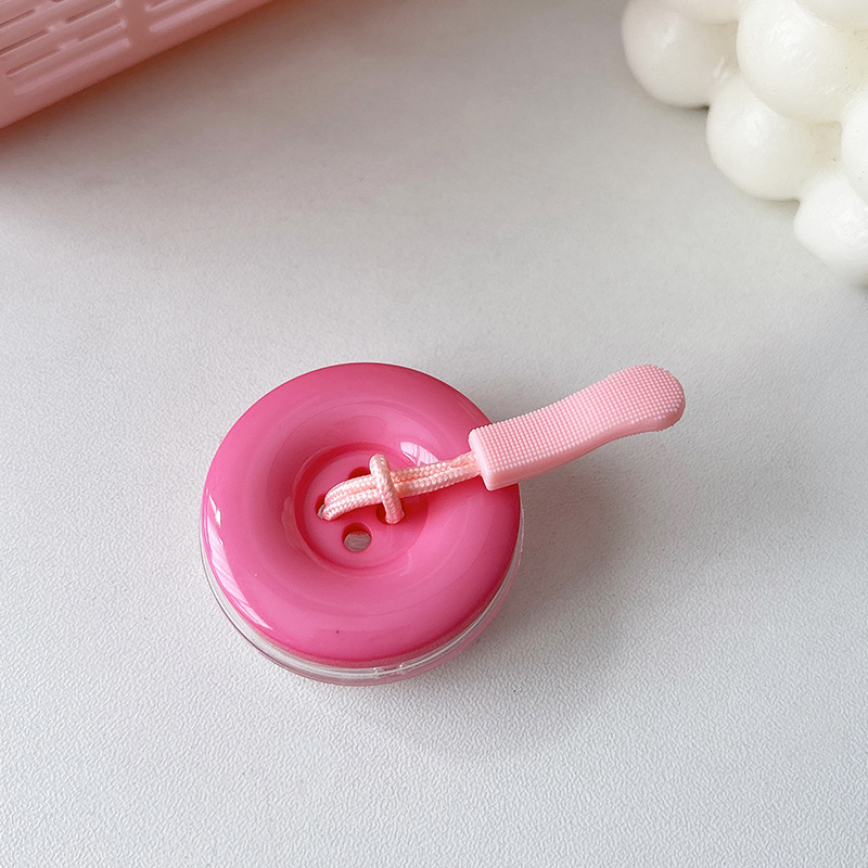 _0010_透明支架-纽扣毛毛虫-玫红