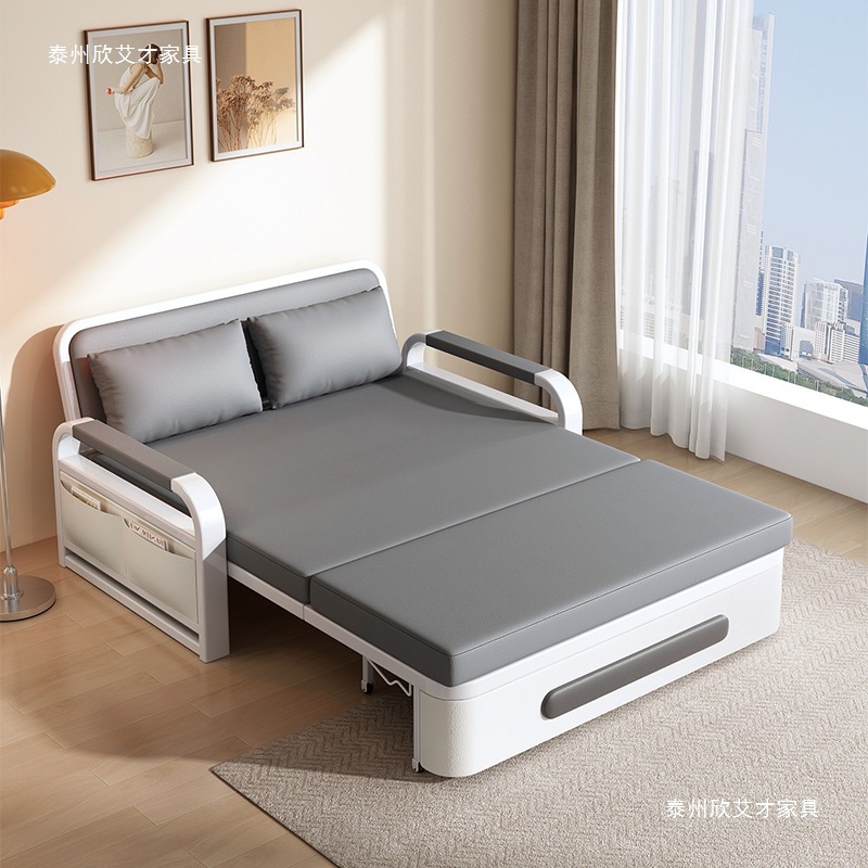 Single Sofa Bed Folding Dual-Purpose Double Living Room Folding Bed Middle-Aged and Elderly Bed Lazy Small Apartment Multi-Functional Retractable