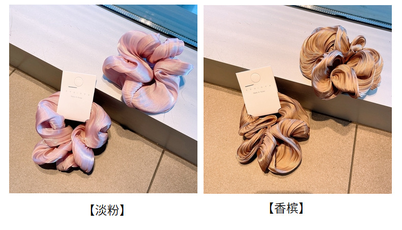 Simple Laser Mercerized Folds Hair Scrunchies display picture 24