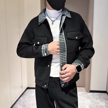 潮牌工装外套男春秋季痞帅男装上衣服2023新款褂子高级感休闲夹克