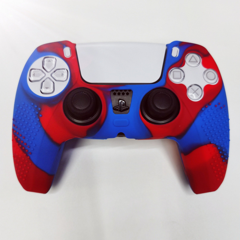 Adecuado para Black Myth Goku PS5 Gamepad Funda protectora de silicona con puntos antideslizantes Puro color mezclado camuflaje inalámbrico