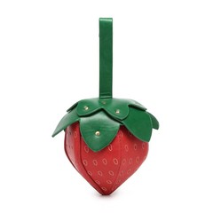 跨境欧美立体PU草莓形状口红包时尚个性异形包现货一件代发