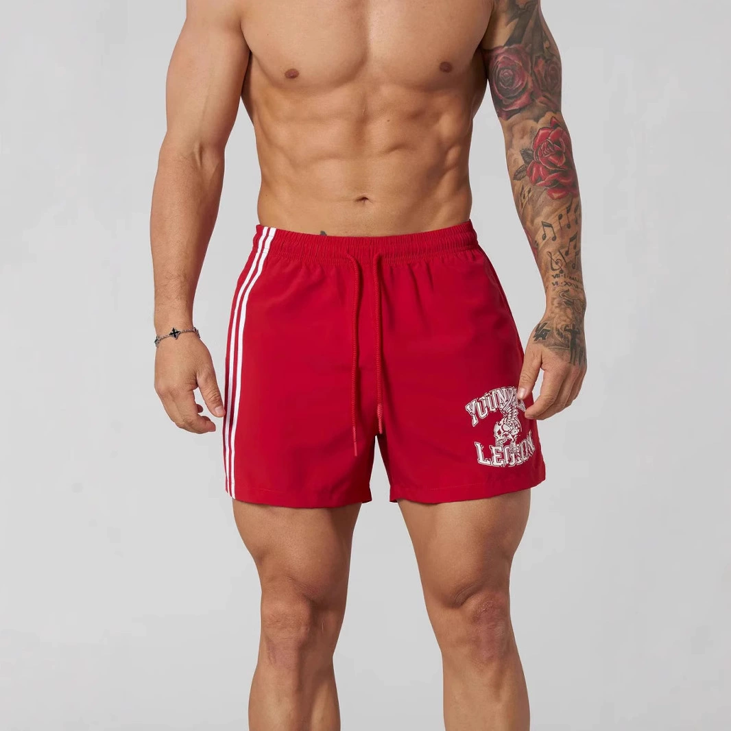 Трансграничные европейские и американские повседневные мужские шорты мускул фитнес спортивные укороченные брюки плетение эластичные сушки мужские брюки