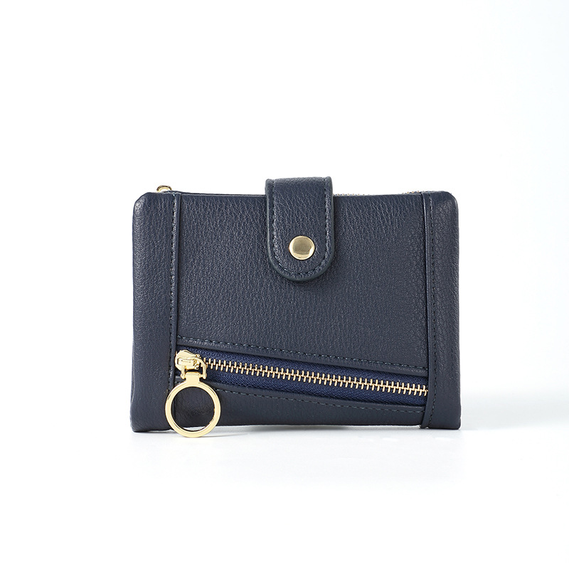 Haitao cartera femenina monedero estudiante embrague plegable cartera moda color sólido cartera de las mujeres corto al por mayor