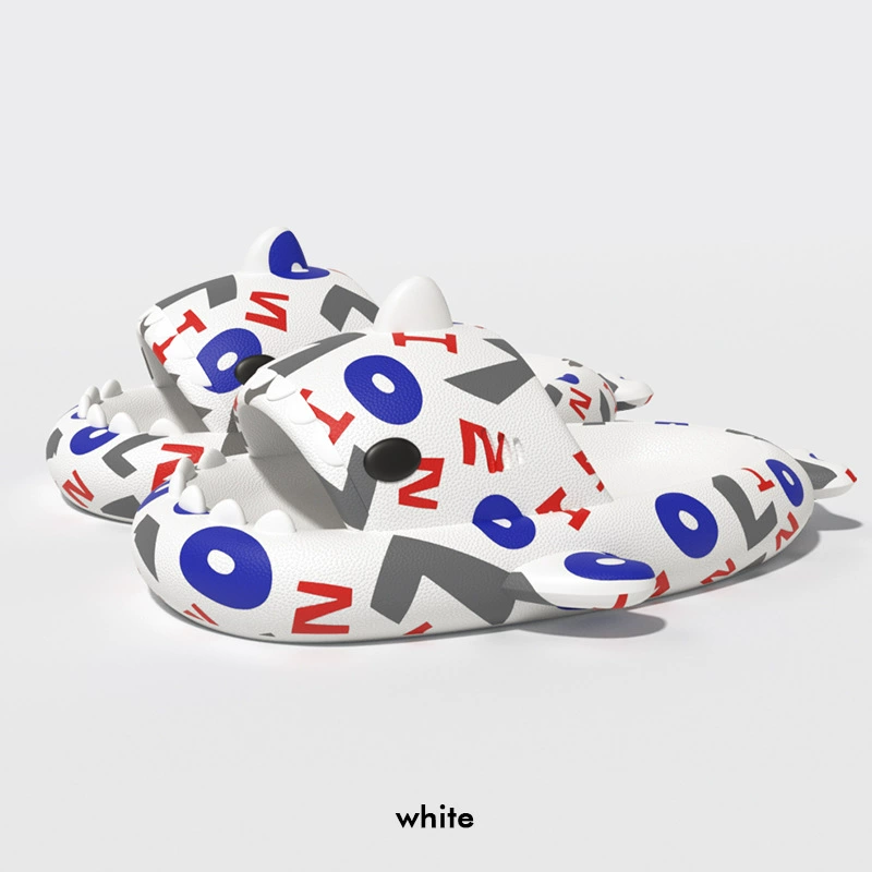 Platform Shark Slippers (Shark), summer funny slide, 4 cm platform, gradient colors