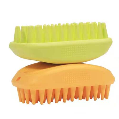 Amazon Pet Grooming Essential Silicone Dog Bath Brush Massage Brush Cat De-shedding Comb