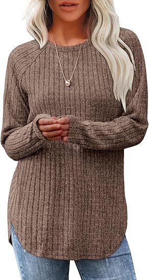 2024欧米対外貿易クロスボーダー女装アマゾンゆるい丸首プルオーバー長袖tシャツ|undefined