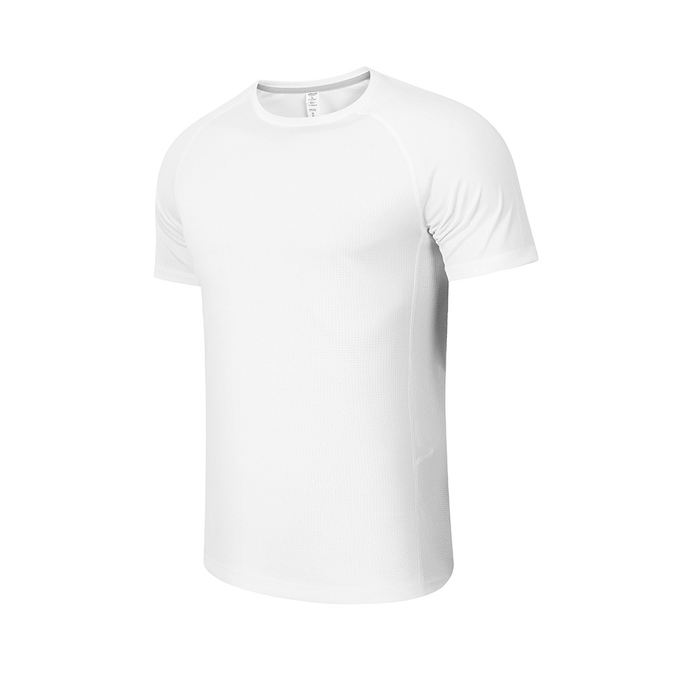 Camiseta deportiva de color sólido de manga corta de cuello redondo para hombres y mujeres, delgada maratón, entrenamiento de baloncesto, acondicionamiento físico, ropa seca rápida, verano