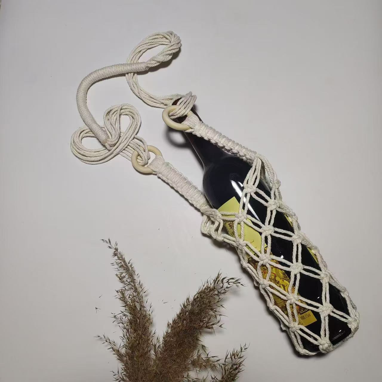 [우드링 레드와인 x 크로스백] 포켓지름 10cm, 높이 26cm