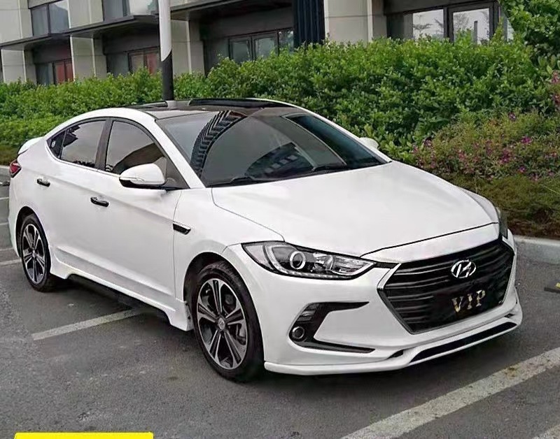 Suitable for Modern 2016-2019 Hyundai Elantra Body Kit Modification Parts: Front Lip, Side Skirts with Lights, Rear Lip, and Body Kit