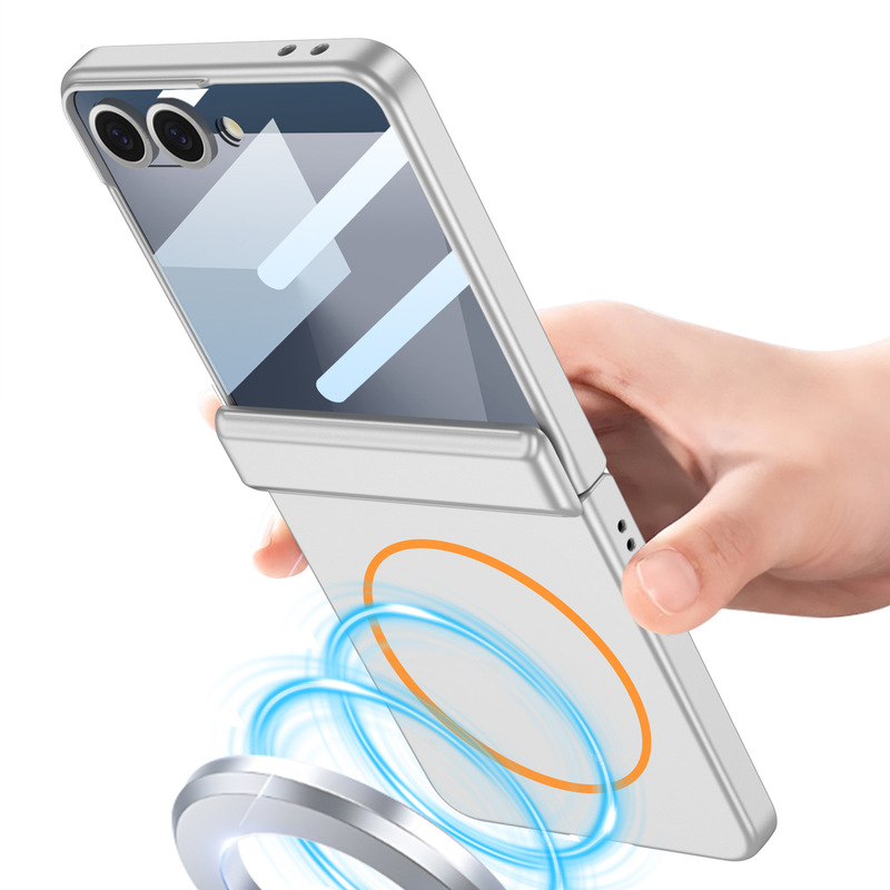 Samsung Z Flip 30% off スタック携帯電話ケース、ソリッドカラー Flip7 オールインクルーシブ ヒンジ付きモデル、磁気ワイヤレス充電、落下防止に適しています。|undefined