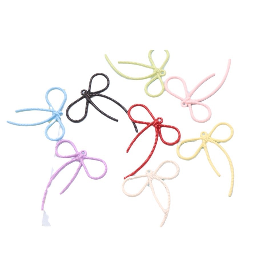 Aleación pintada por pulverización de color gran corbata DIY pendientes pendientes de hebilla de teléfono móvil accesorios accesorios accesorios accesorios materiales hechos a mano