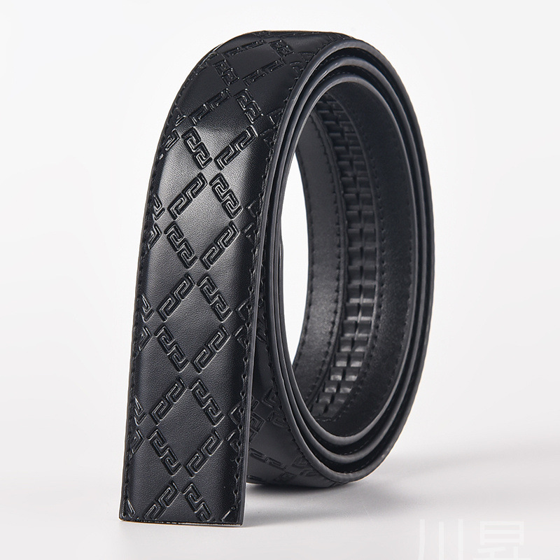 블랙 [자동 벨트 맞춤] 3.5 와이드 다이아몬드 패턴 벨트