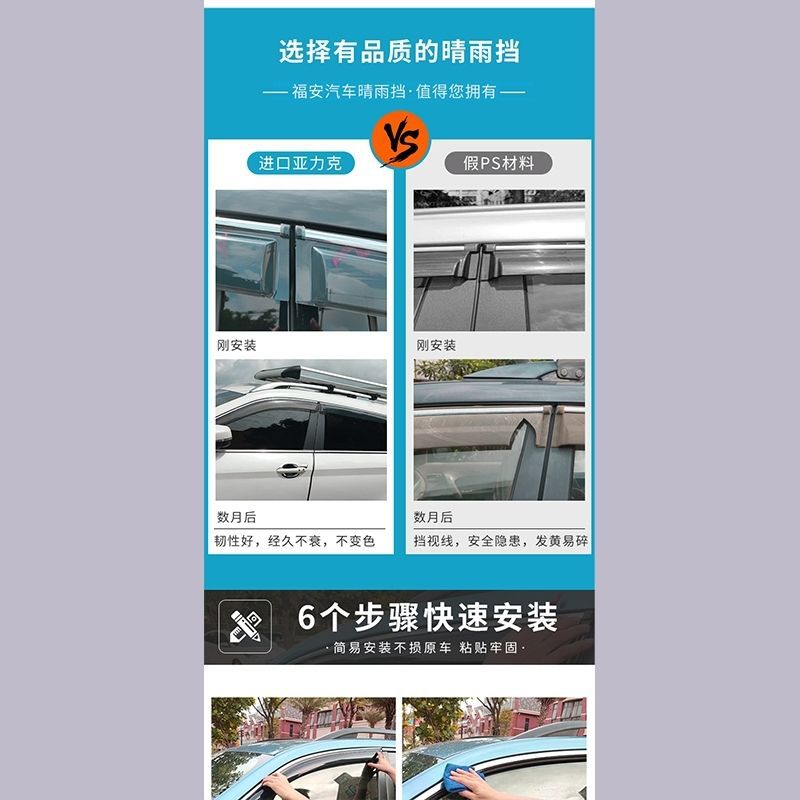 Rain Eyebrow for Chery iCAR 03 Window Visor Rain Shield
