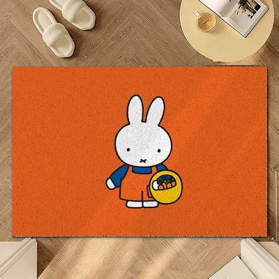 Avtomobil döşəmə paspasları: Size, Entryway Door Mat - miffy-rabbit-purchasing-40x60cm-silk-circle