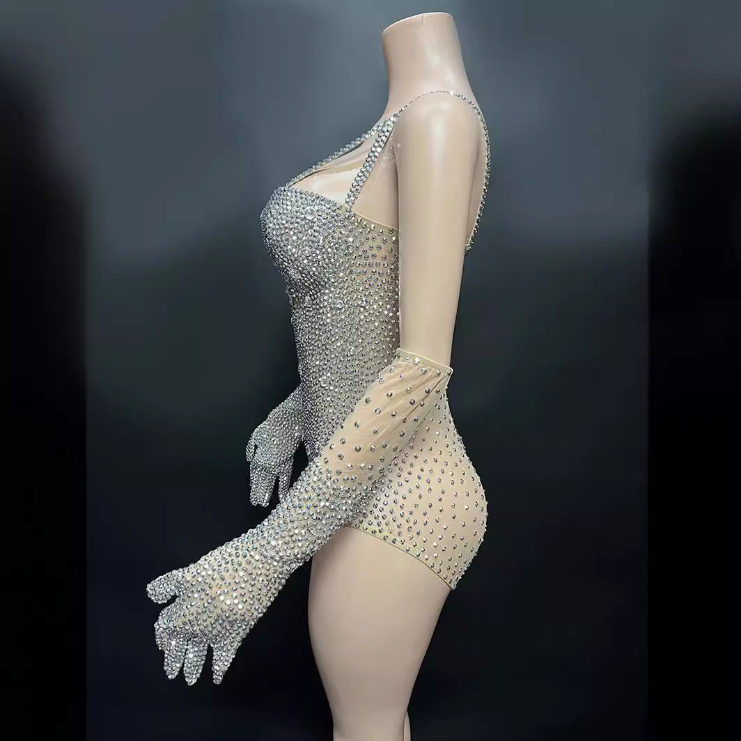 Productos de moda NOCANCE 2024 nuevo estilo de lujo color de piel de diamante sin mangas sexy club nocturno mono traje de rendimiento