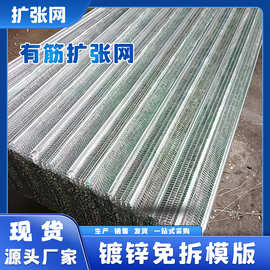 免拆镀锌金属有筋扩张网拉伸网墙体抹灰灌浆模版网建筑轻钢别墅网