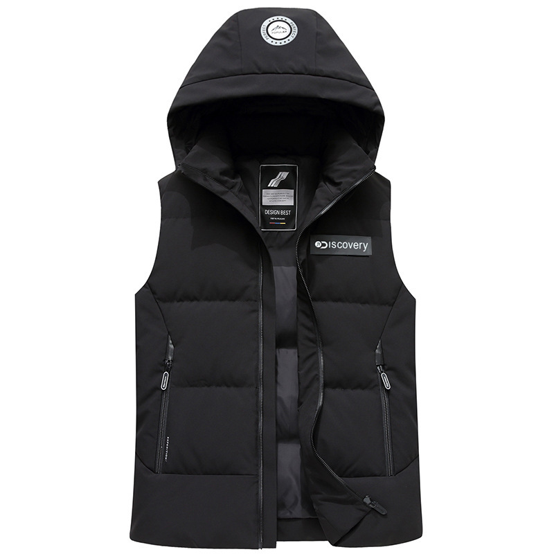 Men's down Jacket Winter Vest New Thickeneded Warm Outer Wear Dual-Use Cold-Proof Clothing Removable Hood Vest