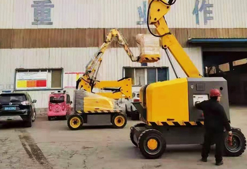 Fully Self-Propelled Articulated Arm Lift for Outdoor Decoration, Ladder Climbing, Street Light Maintenance, and High-Altitude Work