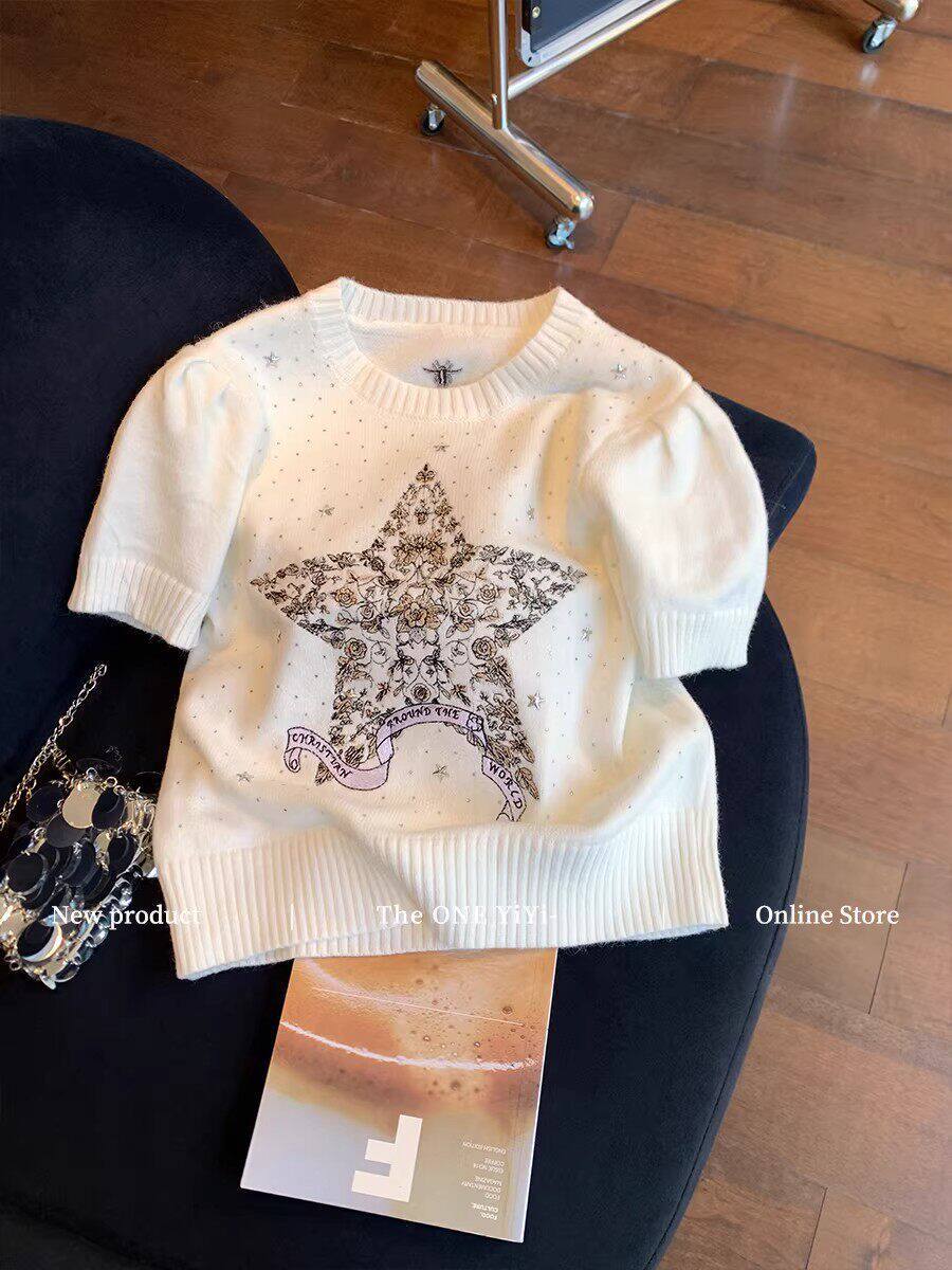 White elegant knitted sweater