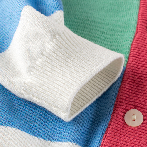 27home Korean version 2024 autumn new children's clothing girls rainbow knitted sweater cardigan jacket one drop shipping