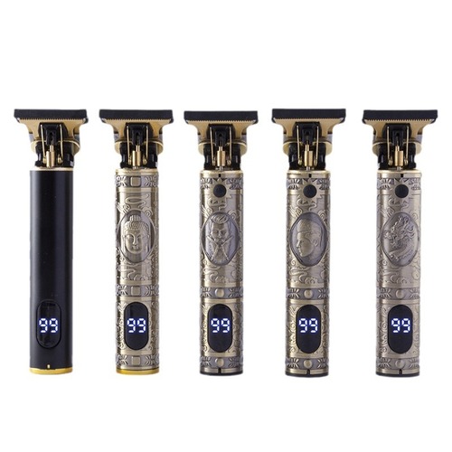 Cross-border new T9 LCD digital display electric clippers retro engraving oil head scissors children and adults home hair clippers