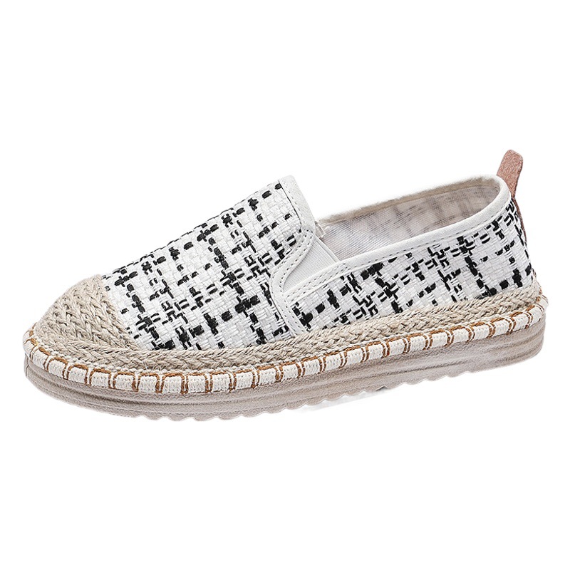 Zapatos de pescador perezoso de un pie transfronterizo mujeres verano 2025 nuevos zapatos planos versión coreana de zapatos de tela casuales de todo fósforo mujeres