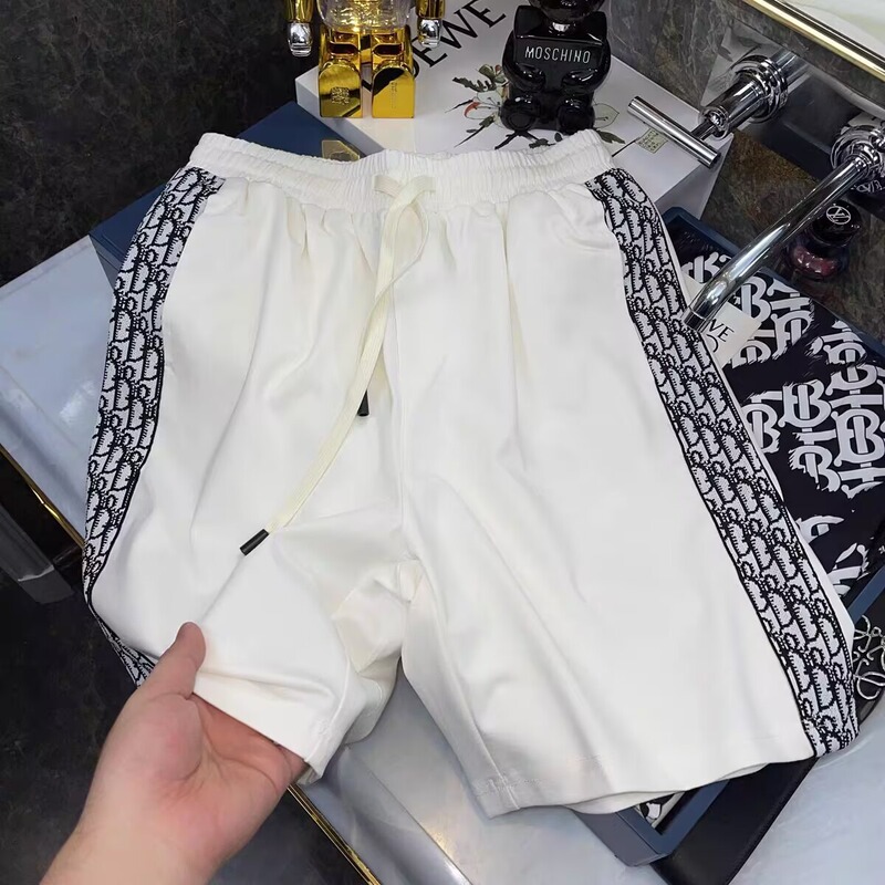 Factory direct high-end striped embroidery sports casual shorts men's loose European goods pants fashion brand fitness pants