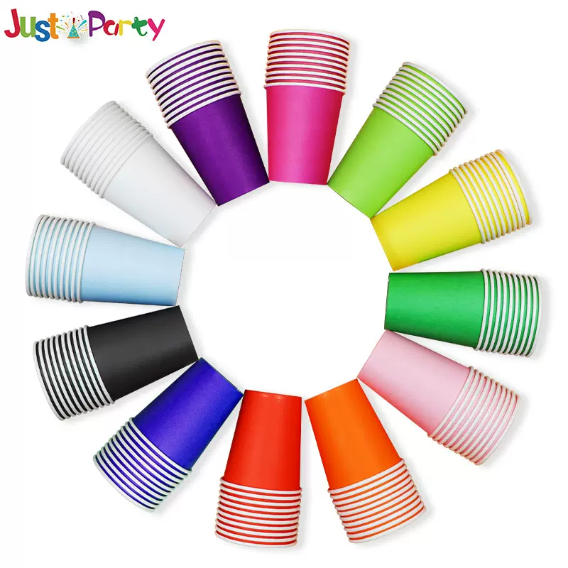 现货批发一次性彩色纸杯 做加厚杯子热饮咖啡杯可印logo饮茶水纸