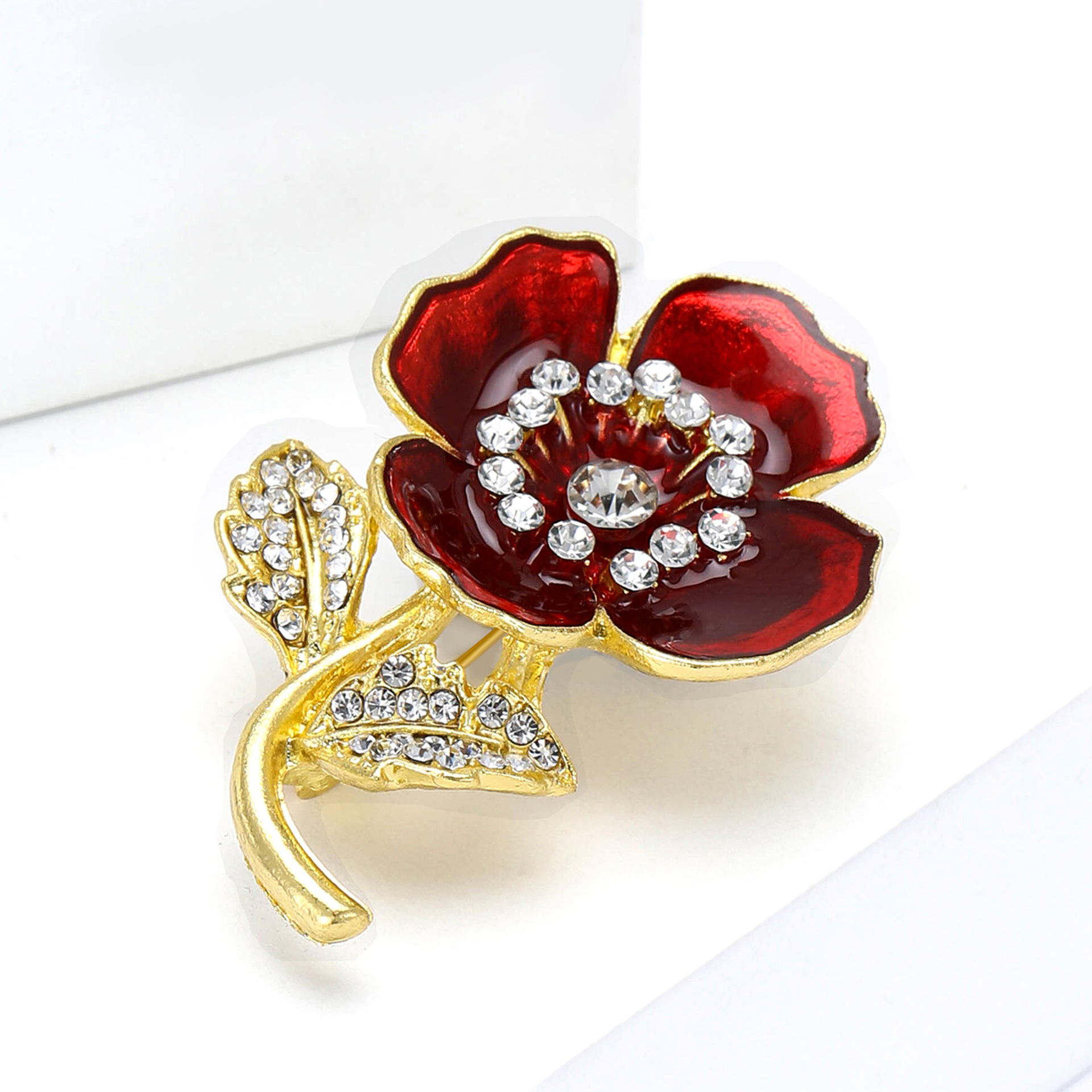 Vintage Damenbrosche Mit Perlen Kristall Und Emaille Design_voghion.com