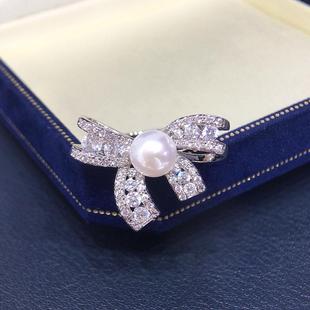 Seiko Aurora Natural Freshwater Pearl Ring High-End Zircon Bow Open Ring Hand Jewelry Wholesale