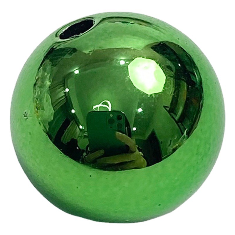 14-16mm productos de alta UV chapado de metal cuentas redondas agujero recto perlas sueltas DIY teléfono móvil cadena llavero con cuentas accesorios de material