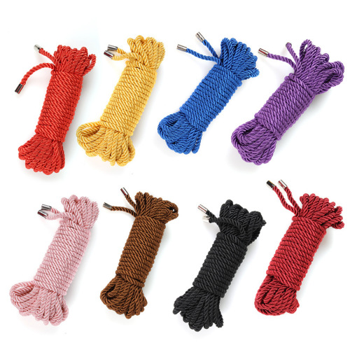 Metal head 5 meters silk rope SM training binding restraint torture device 10 meters rope alternative toys adult sex toys