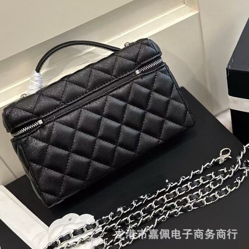 25P限定螺旋logo手提lp饭盒子包单肩菱格斜挎包高级感包包女lp包|undefined