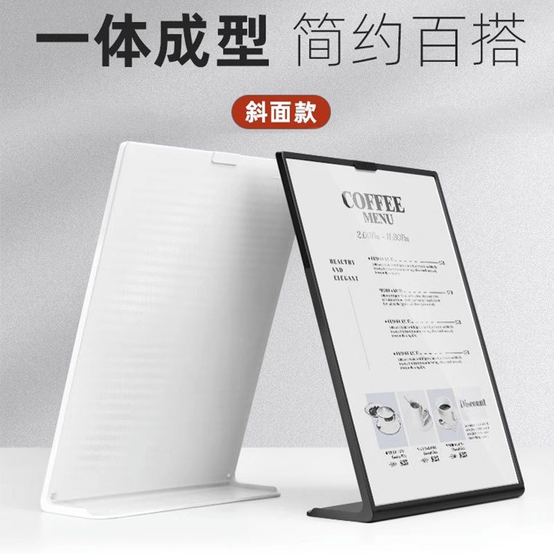 Expositor de mesa anticaídas para tarjetas de café, leche, té, carteles de tienda, soporte para menú de vinos A4, soporte de plástico A5, tarjetas de mesa A6, soporte en forma de L