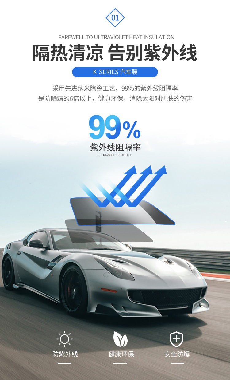Factory Direct Purchase 4Mil Nano Ceramic Film Strong Explosion-Proof High Heat Insulation High Definition Solar Film Car Film Window Film