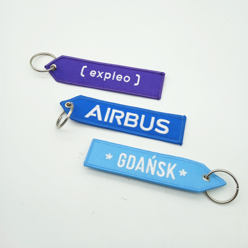 厂家创意布艺织唛钥匙扣logo广告宣传刺绣钥匙扣绣花贴钥匙扣章贴