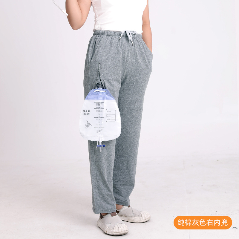 여름면 린넨 회색 바지 오른쪽 내부 주머니