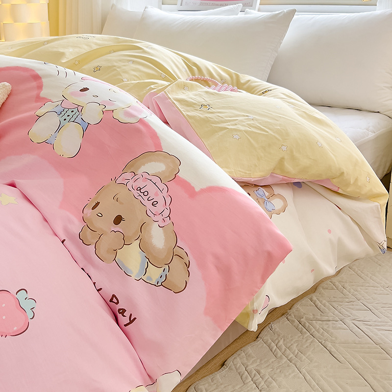100% 純綿単品布団カバー純綿プリント単品セット学生寮幼稚園シングルツイン布団カバー代発|undefined