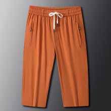 实体精品冰丝直筒七分裤男夏季薄款透气休闲七分中裤加大码运动裤