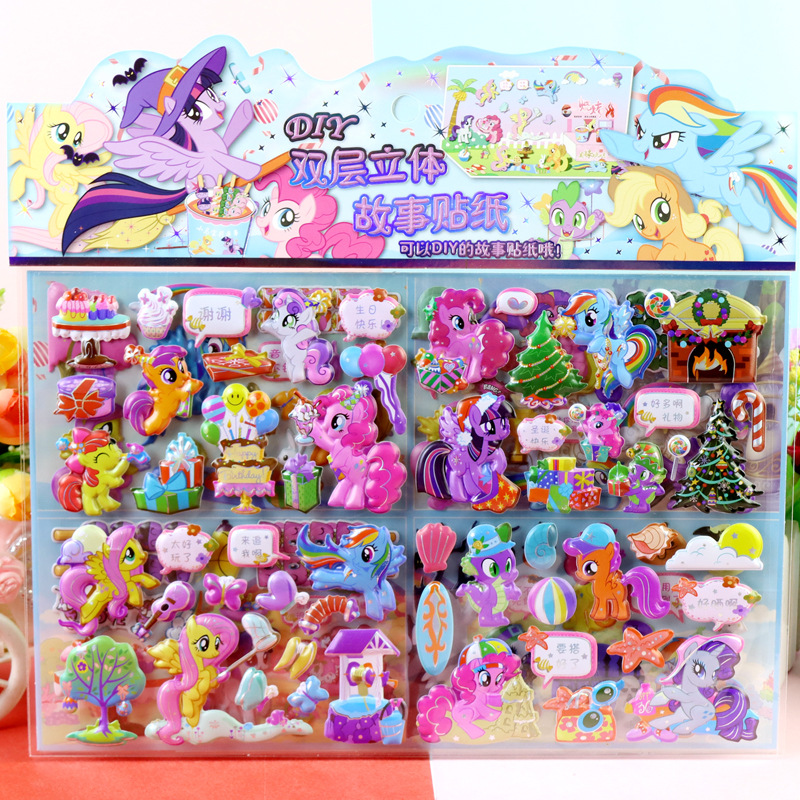 Pegatinas de dibujos animados para niños doble historia pegatinas de burbujas tridimensionales Sanrio Capibara cambiando pegatinas de nieve