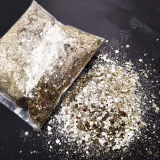 50克金属彩色香槟金混六角PET金葱细粉闪光亮片 美甲化妆滴胶圣诞