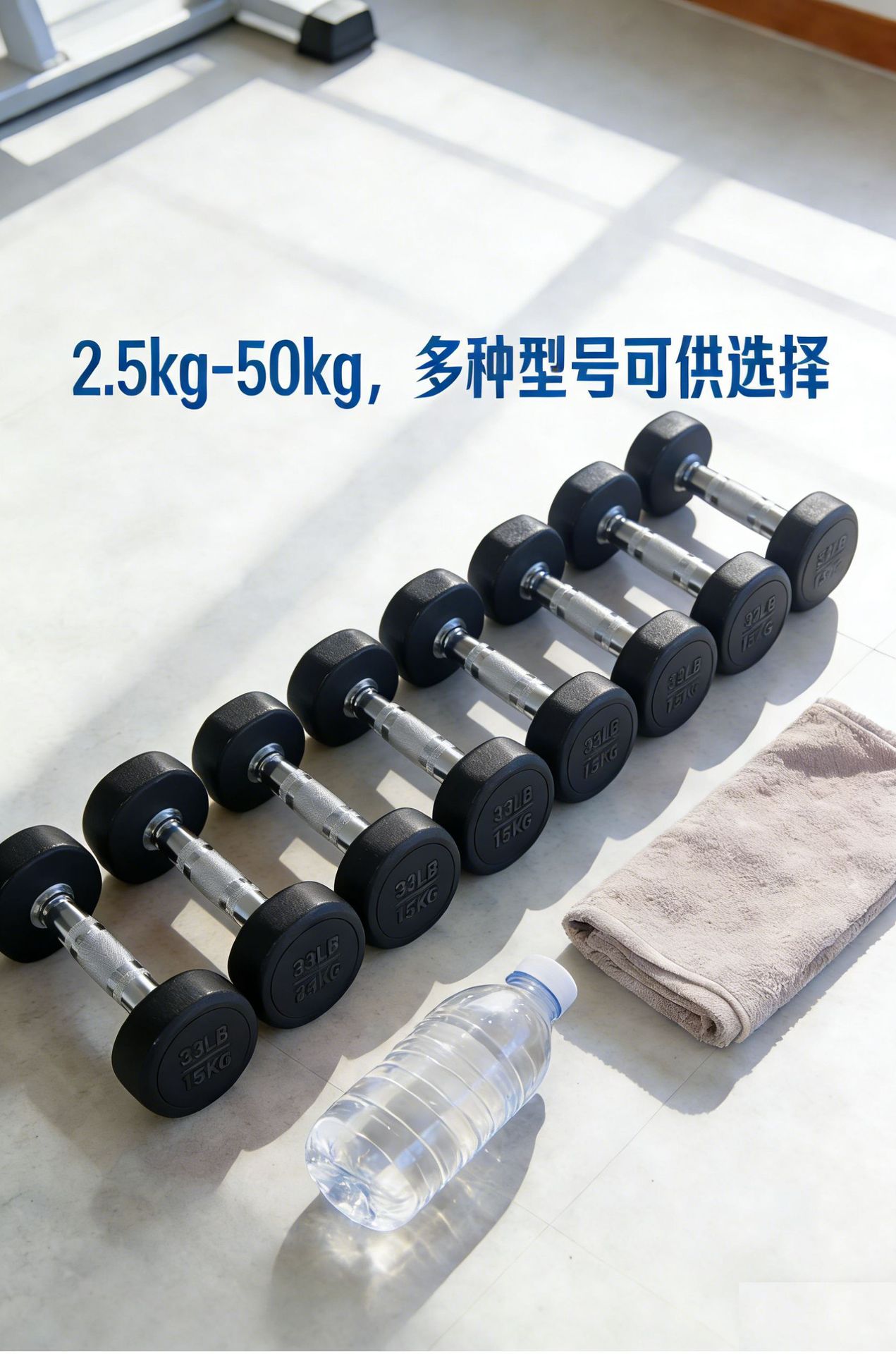 Sabit Dambıl Ticari Ev Kullanımı Çok Ağırlıklı Set Fabrika Doğrudan Satış Stok Toptan Satış Katı Demir 2.5-50kg Kas Geliştirme