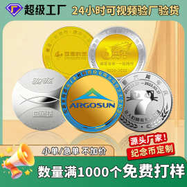 纪念币定制企业年会入职表彰员工金属纪念章定做公司上市logo银币