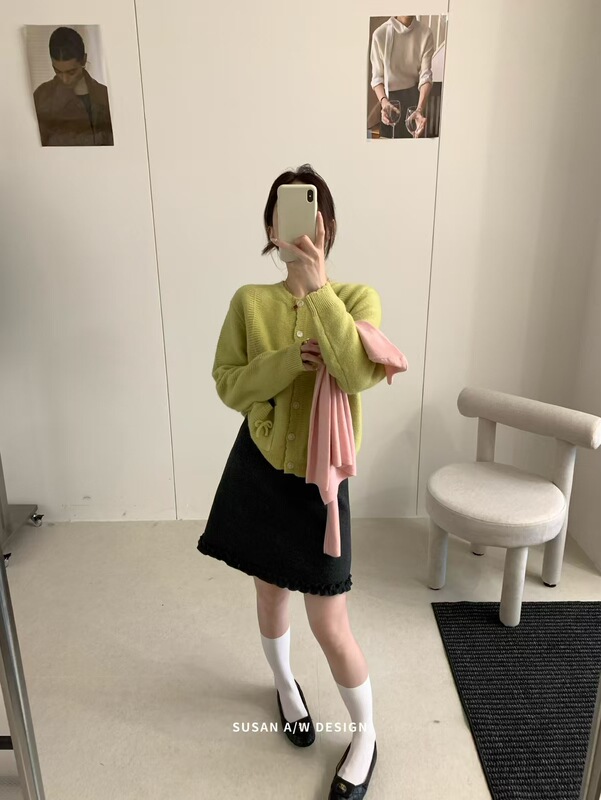 苏珊 2025秋冬装新款高级感减龄甜美上衣小香风圆领开衫毛衣5D143|undefined
